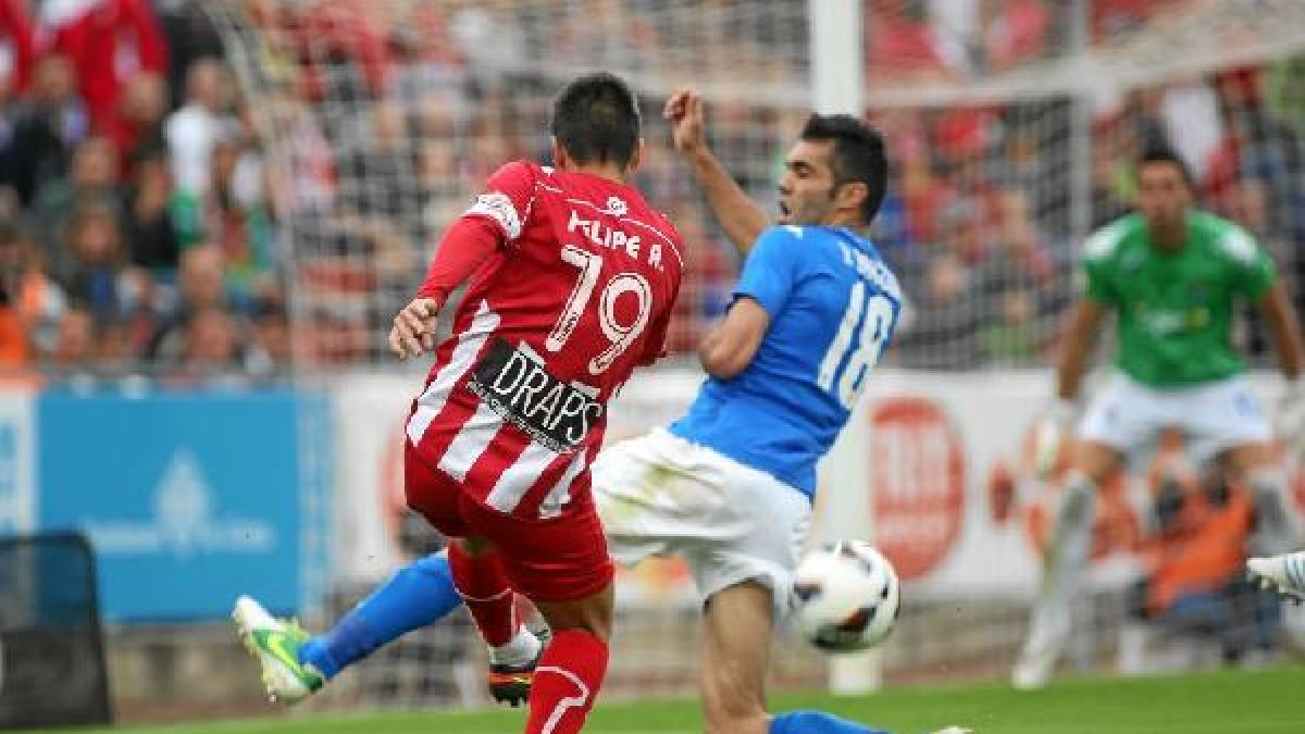 Iago en el partido celebrado en Montilivi.