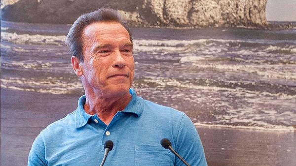 Schwarzenegger tras recibir el premio ‘Almería, tierra de cine’.