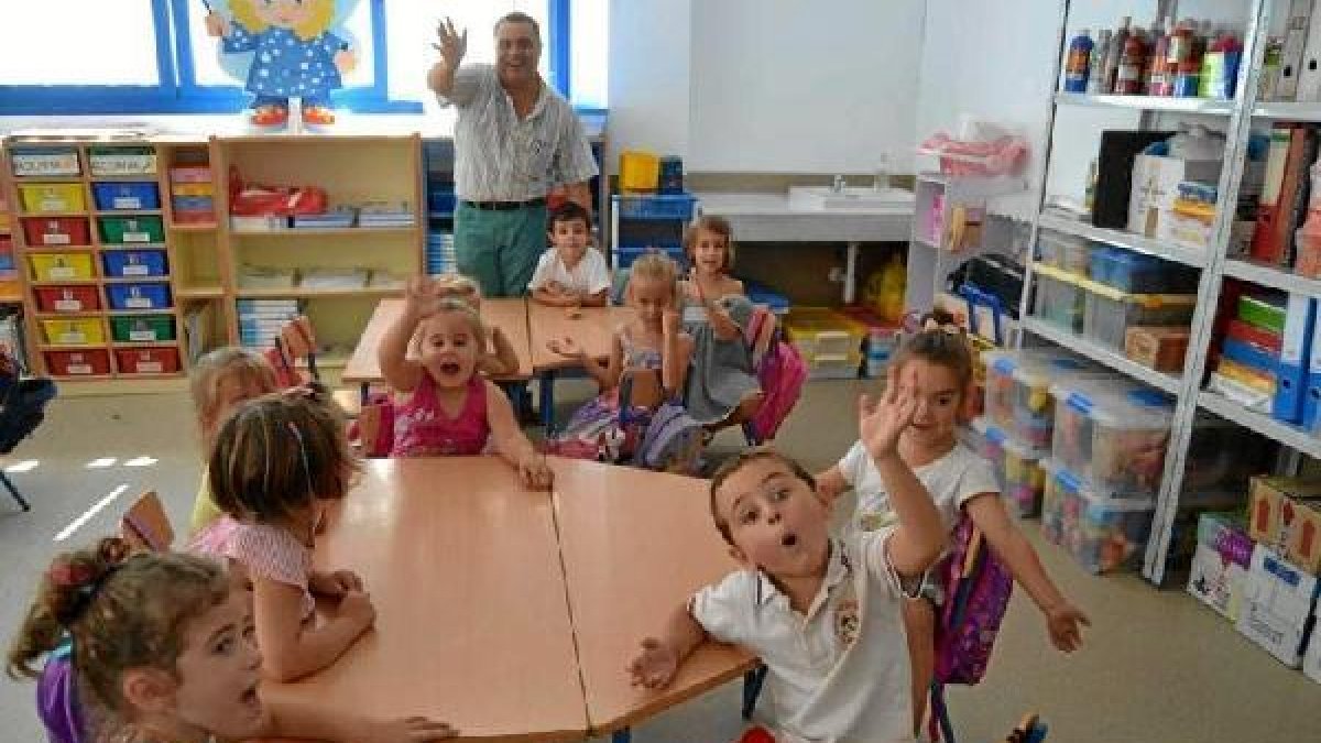 Imagen de los niños en un colegio de la provincia, en el inicio del curso escolar ayer.