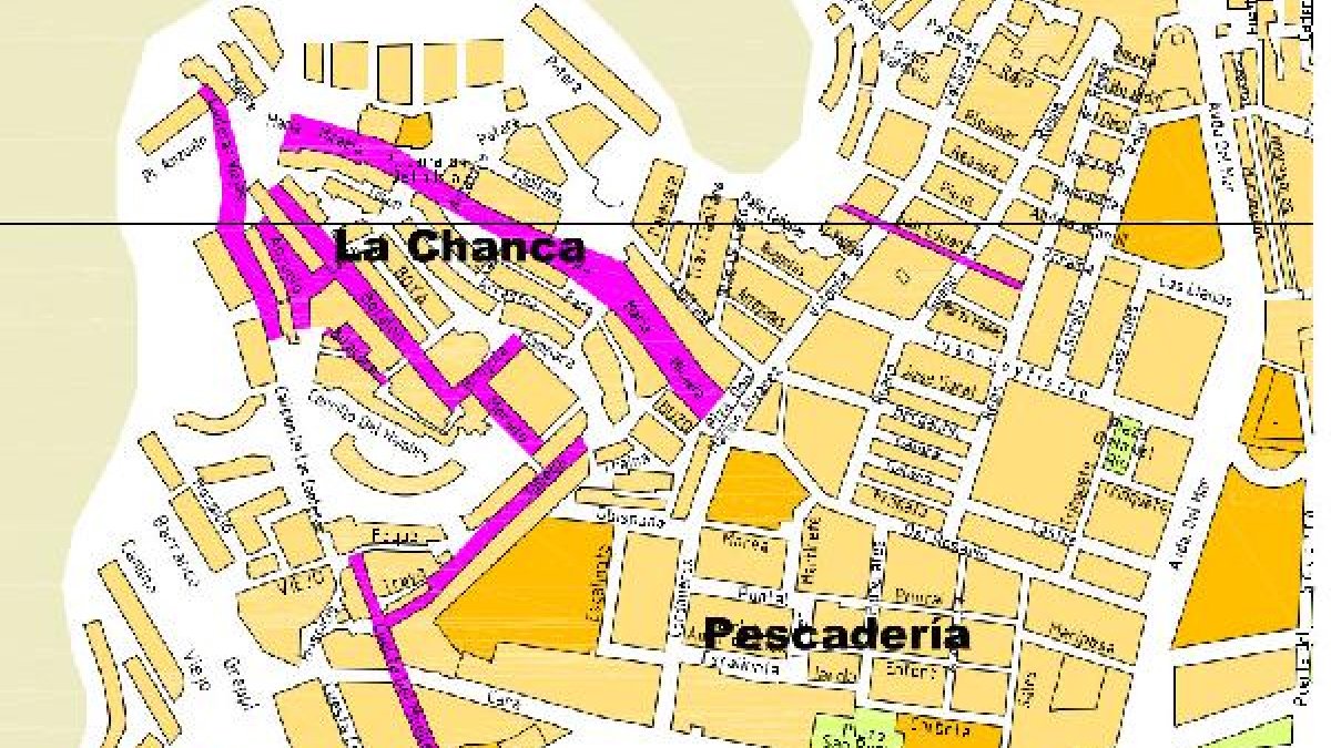 Plano con las calles en las que se van a iniciar las actuaciones.
