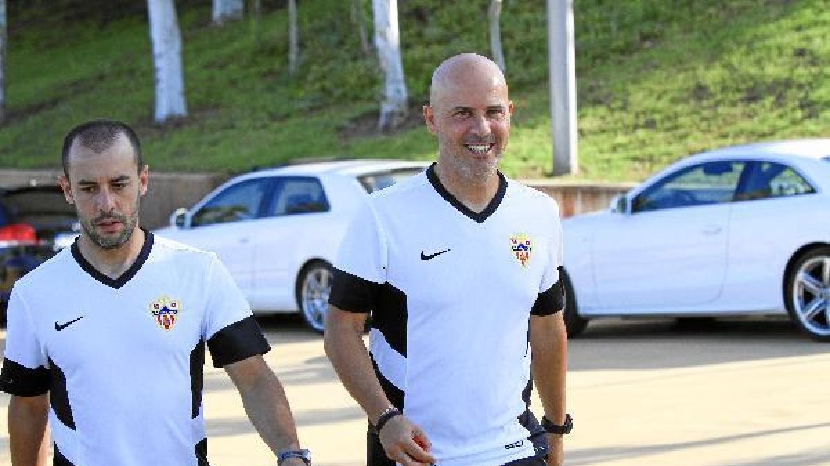 Los preparadores físicos Jesús Roche y Sergio Pardo.