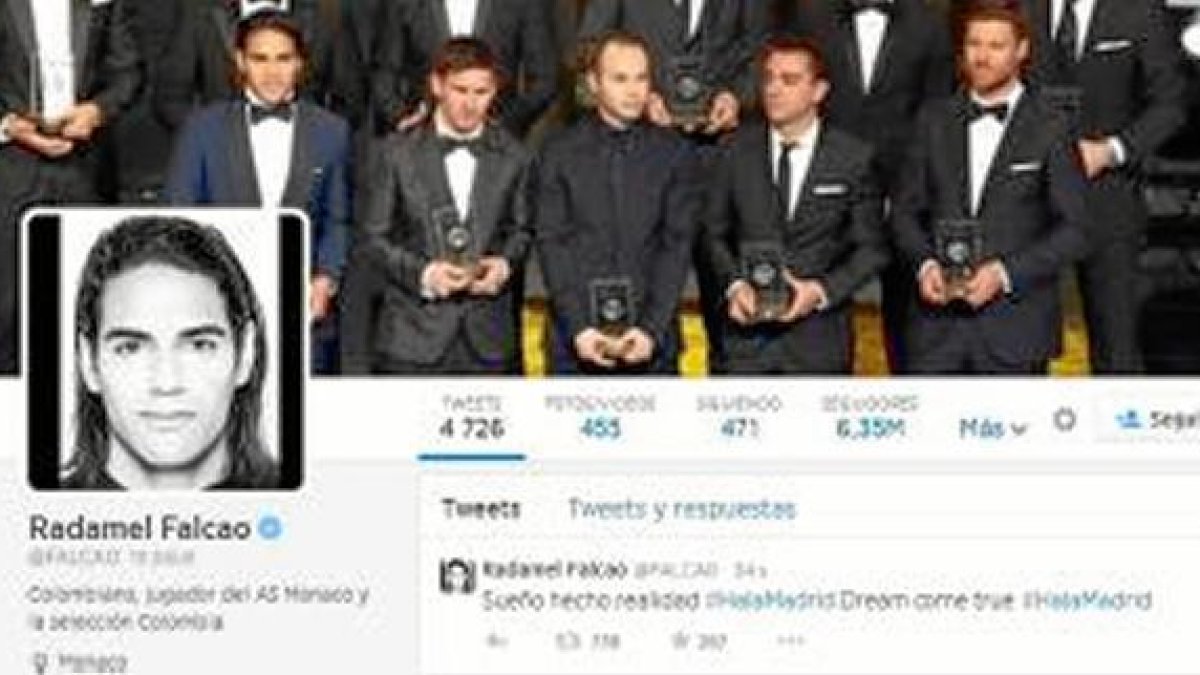 Falcao anuncia el fichaje y lo borra.