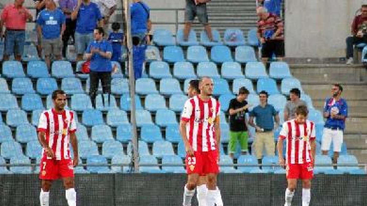 Abatidos tras el gol marcado por el Getafe.