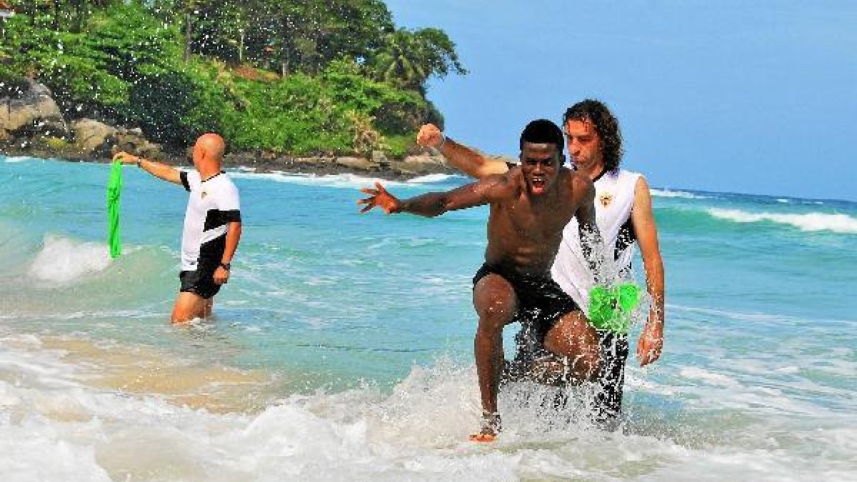Ramón Azeez disfrutando en la concentración de Tailandia.