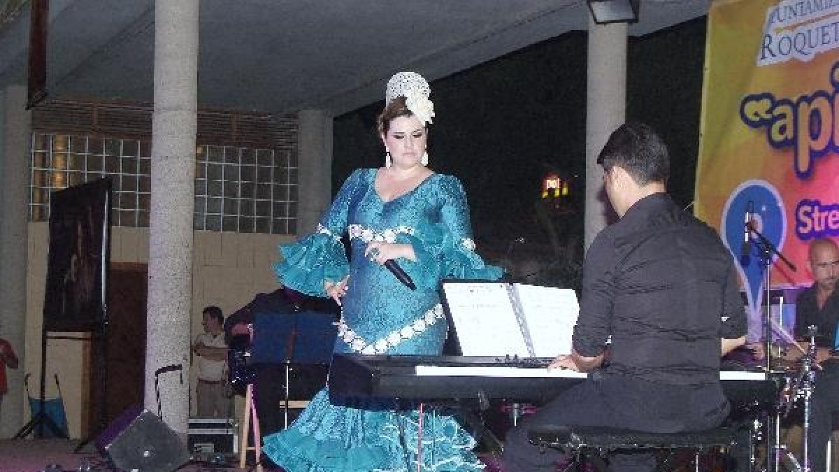 La cantante, durante su actuación.