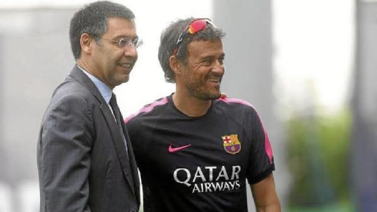 El presidente azulgrana con Luis Enrique.x,auto