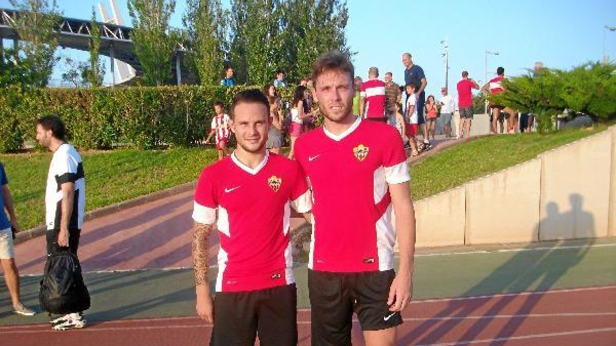 Iván Sánchez y José Ángel juntos tras un entrenamiento.e;clip:r