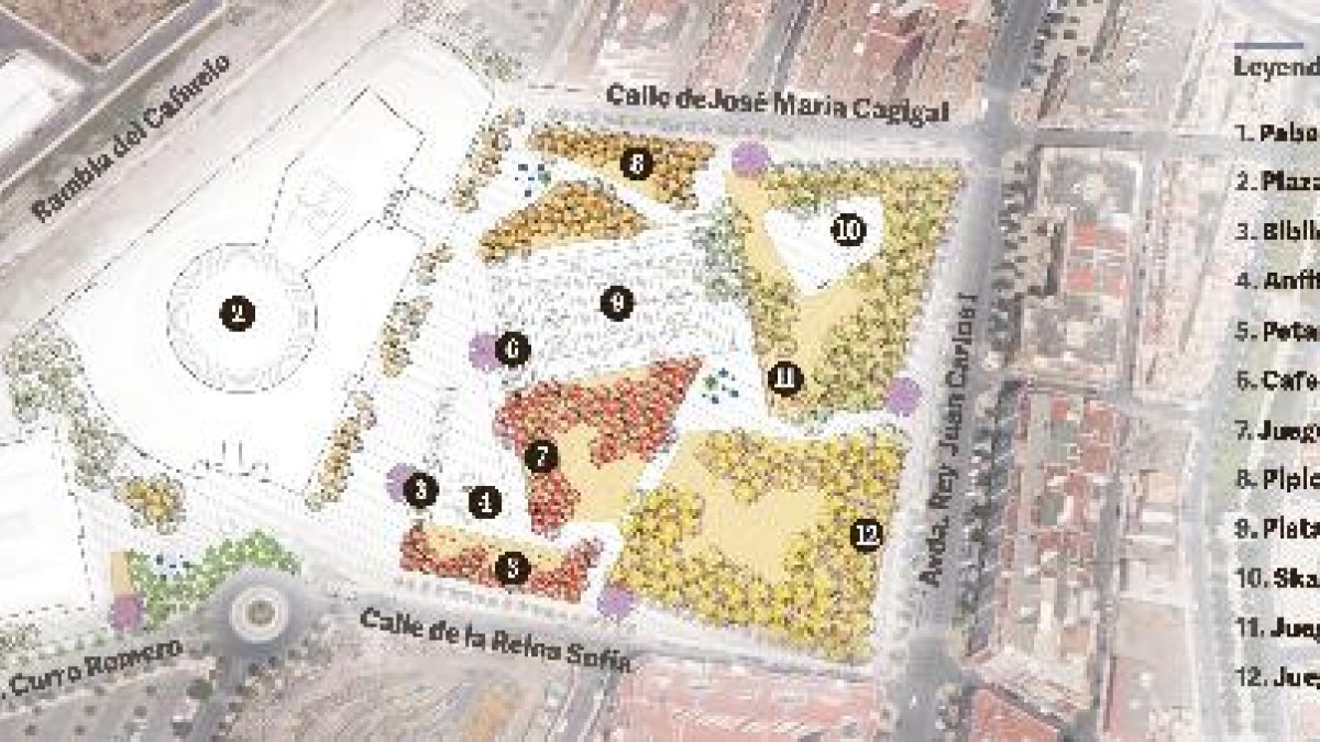 Plano del futuro parque y sus alrededores.x,aut