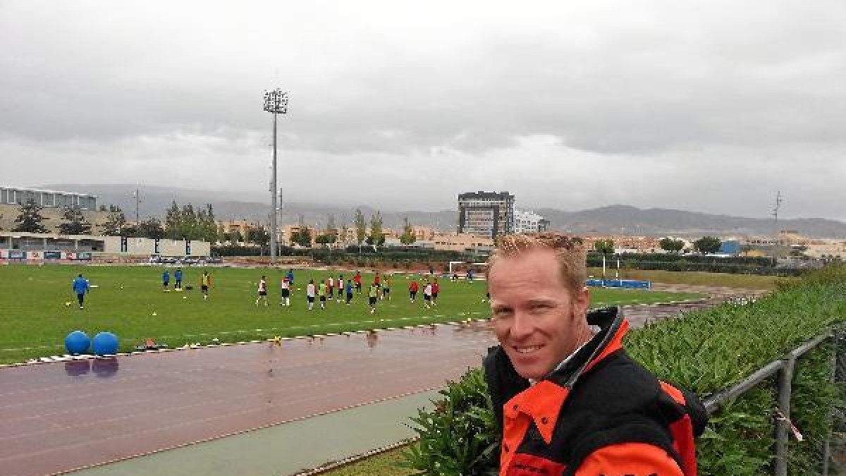 Javier Gómez, en una de sus visitas al Anexo.x,