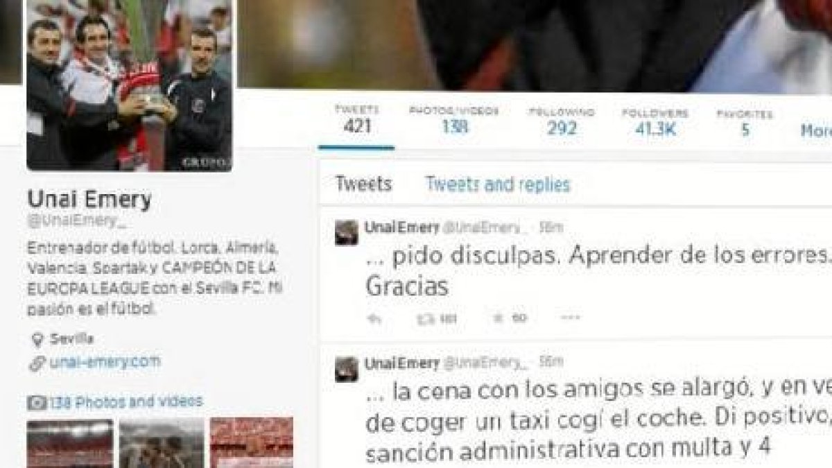 Unai reconoce su error en las redes sociales.x,