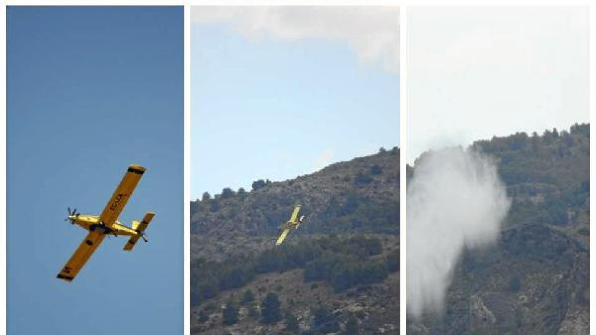 Secuencia real del avión siniestrado captada por un vecino de Serón desde su casa. La nube blanca de