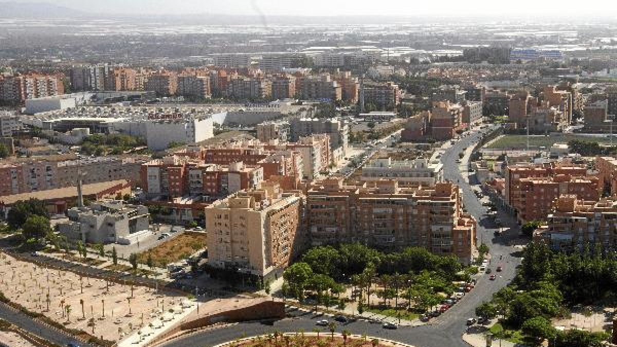Edificios en las inmediaciones del estadio. x,a