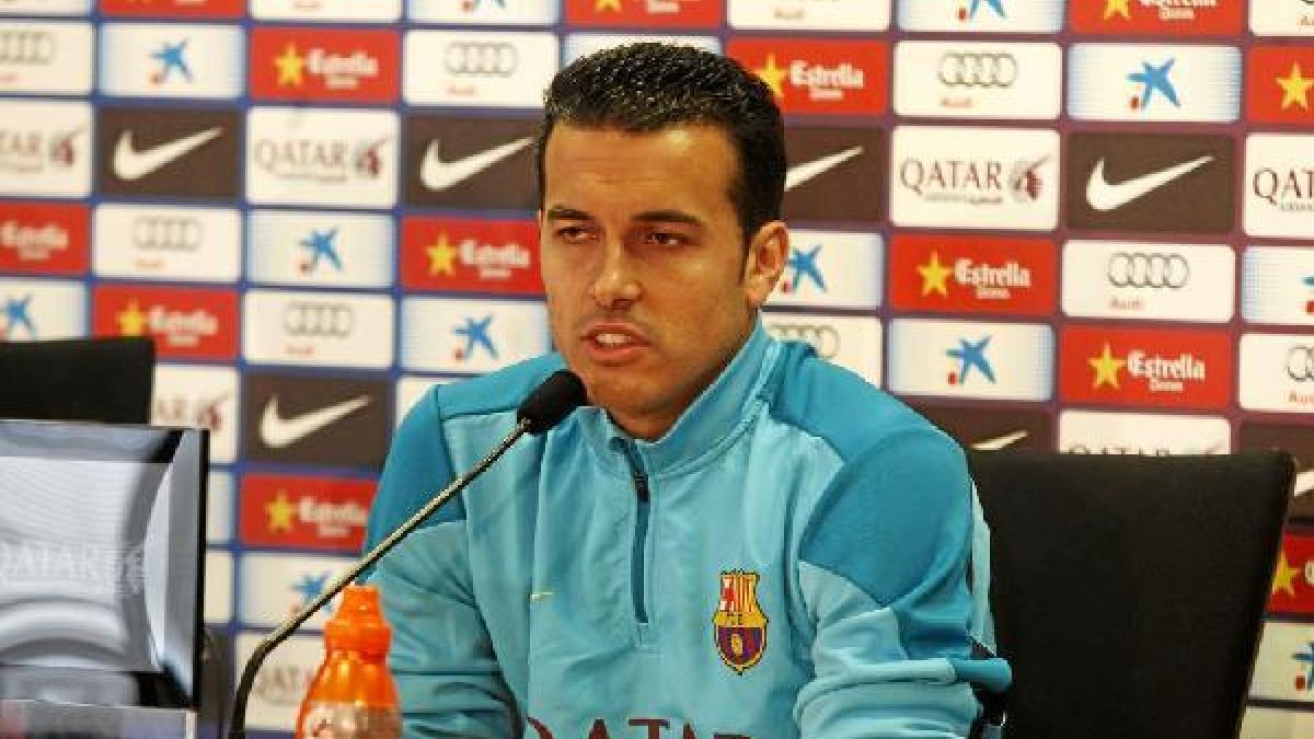 Pedro en plena rueda de prensa apostando por el Barça.e;clip:re