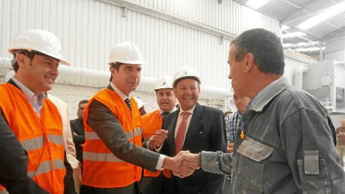 El ministro de Industria, José Manuel Soria, hoy en Macaele;cli