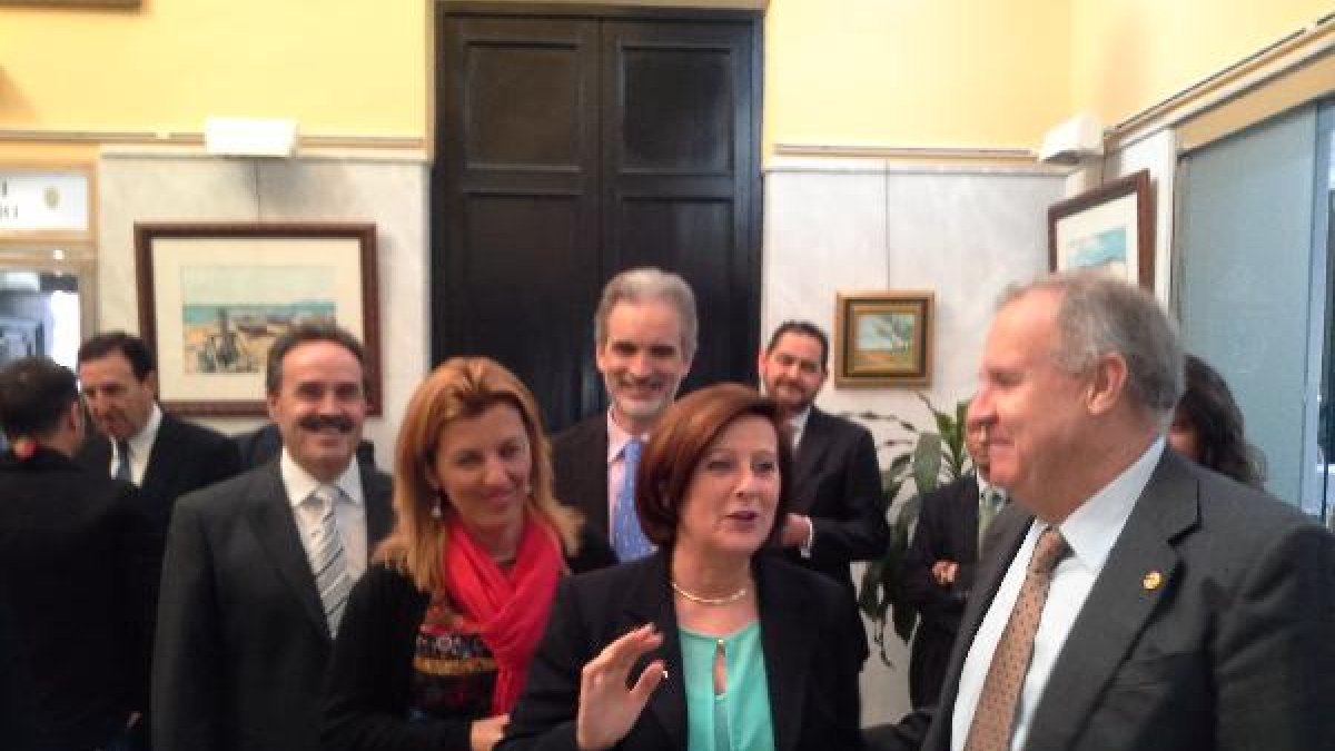 La consejera de Salud, María José Sánchez Rubio, visita el colegio de médicos de Almería.t