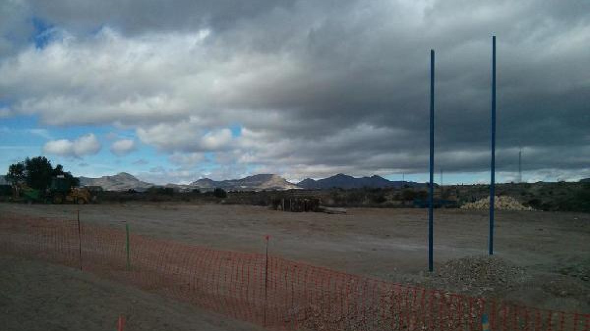 Aspecto del Cerro Bolea, en Albox, durante el inicio de los trabajos de ejecución.tyle>.ap