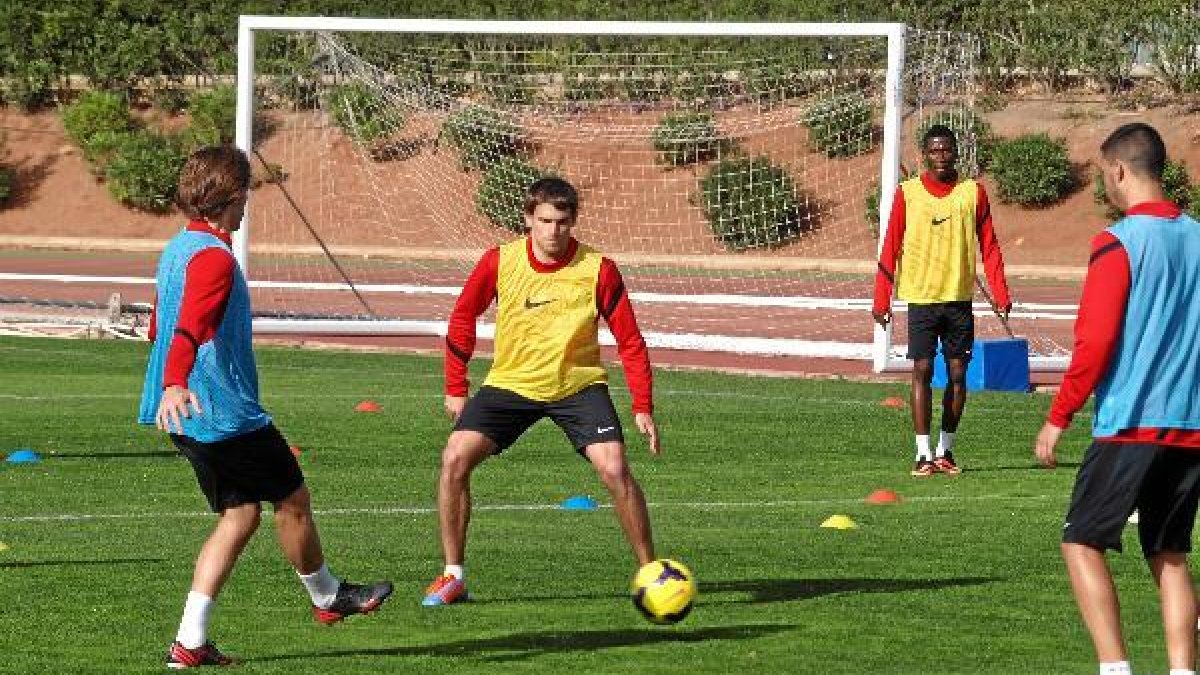 Sebastián Dubarbier, en el entrenamiento de este jueves.e;clip: