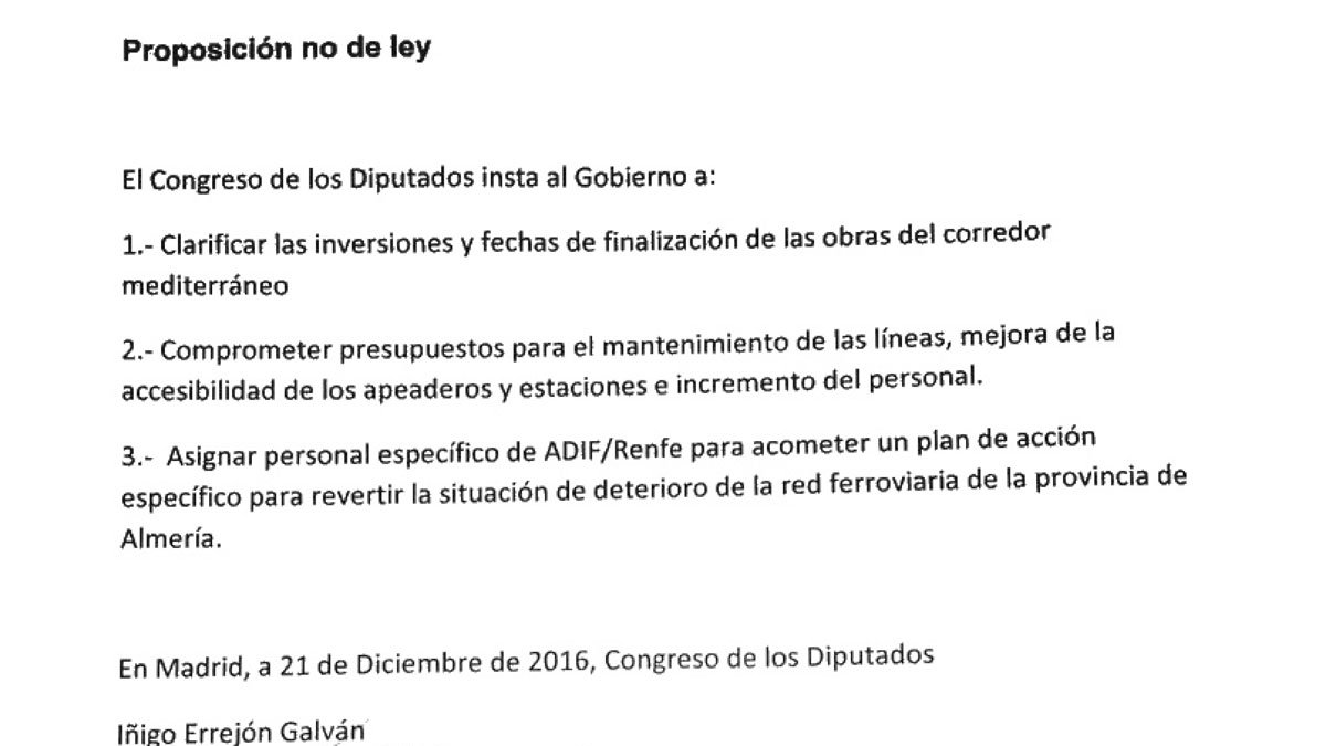 La peticiones de la PNL de Podemos.