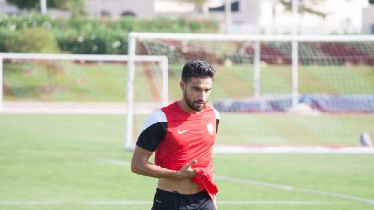 Chuli en un entrenamiento en el Anexo.