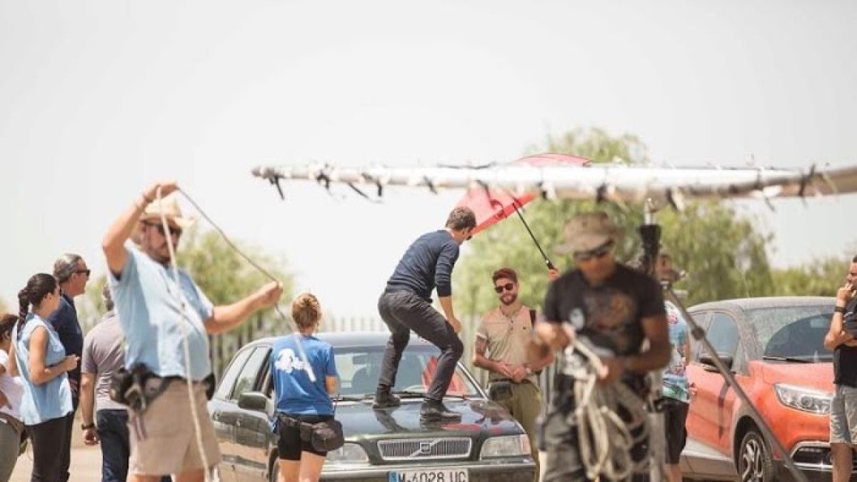 Un momento del rodaje