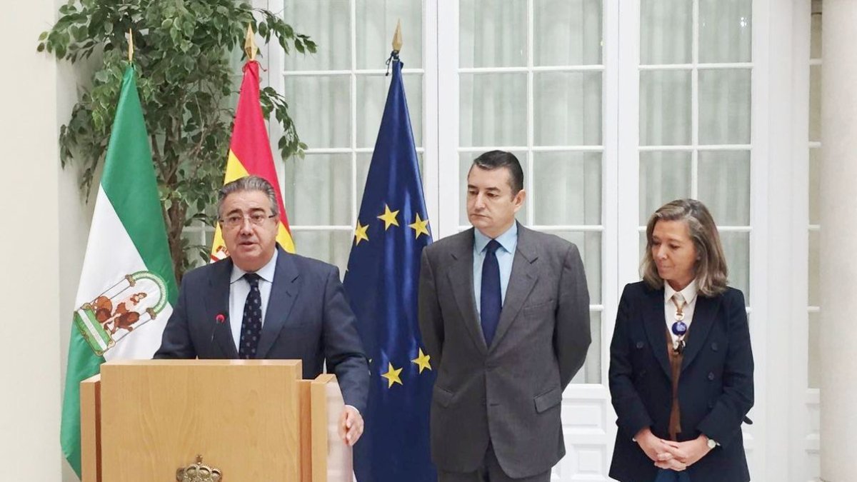 El ministro de Interior, Juan Ignacio Zoido, explica en rueda de prensa los detalles de la Operación Marianne