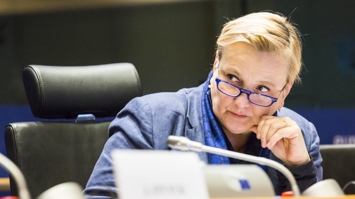 La eurodiputada Roza Maria Grafin, durante el grupo de trabajo sobre el mercado digital único.