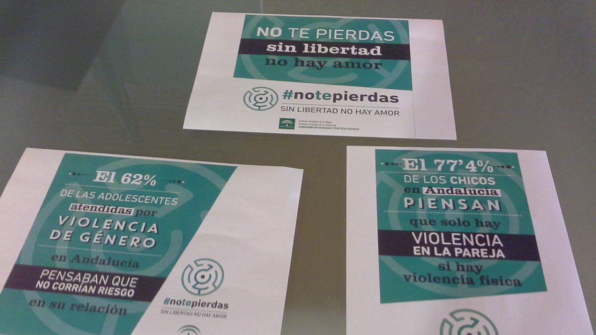 Carteles de la campaña contra la violencia machista.