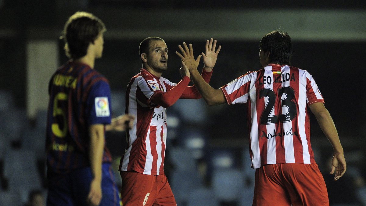 Soriano y Ulloa en el Barcelona B 3-3 Almería.