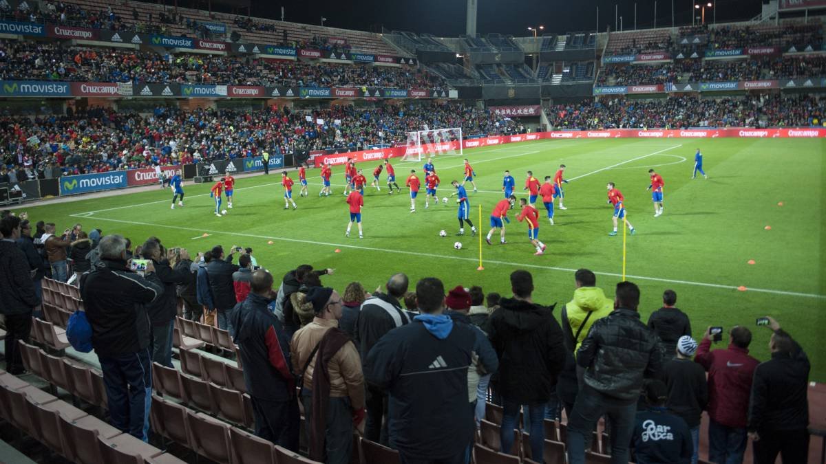 Entrenamiento de ayer de España en Granada.