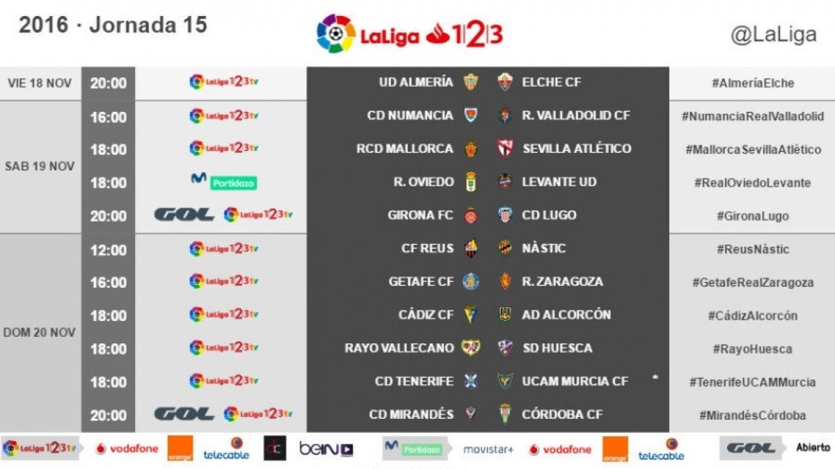 Primer partido en viernes para el Almería.