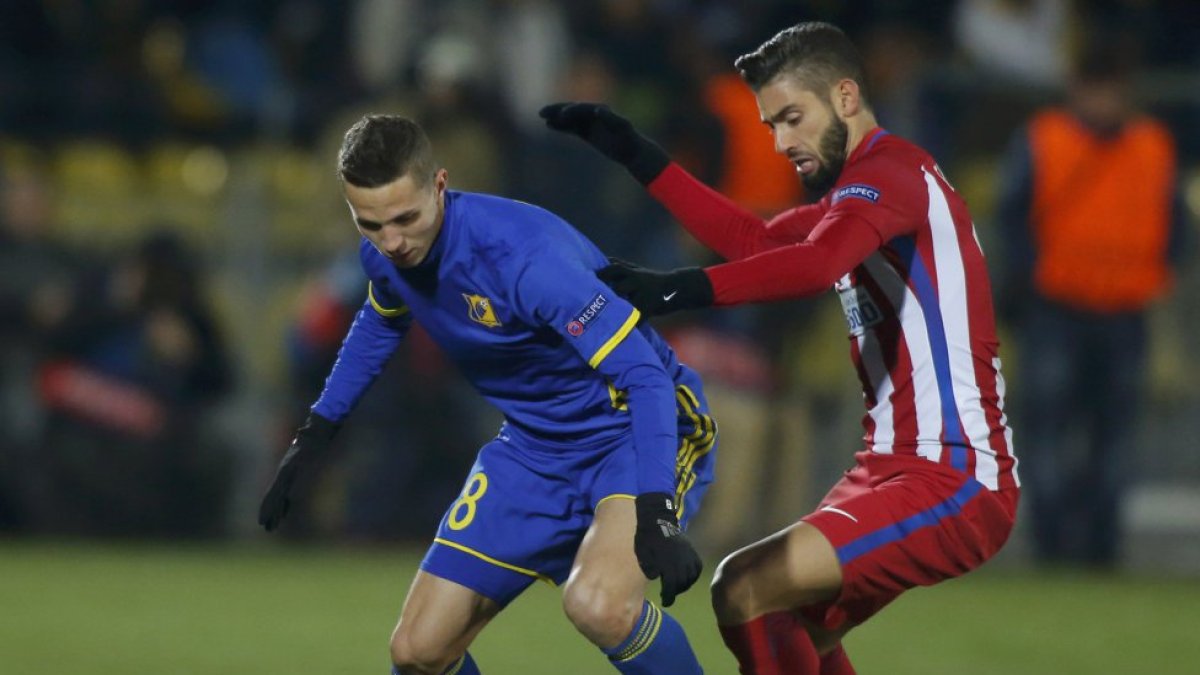 Carrasco en el partido frente al Rostov.