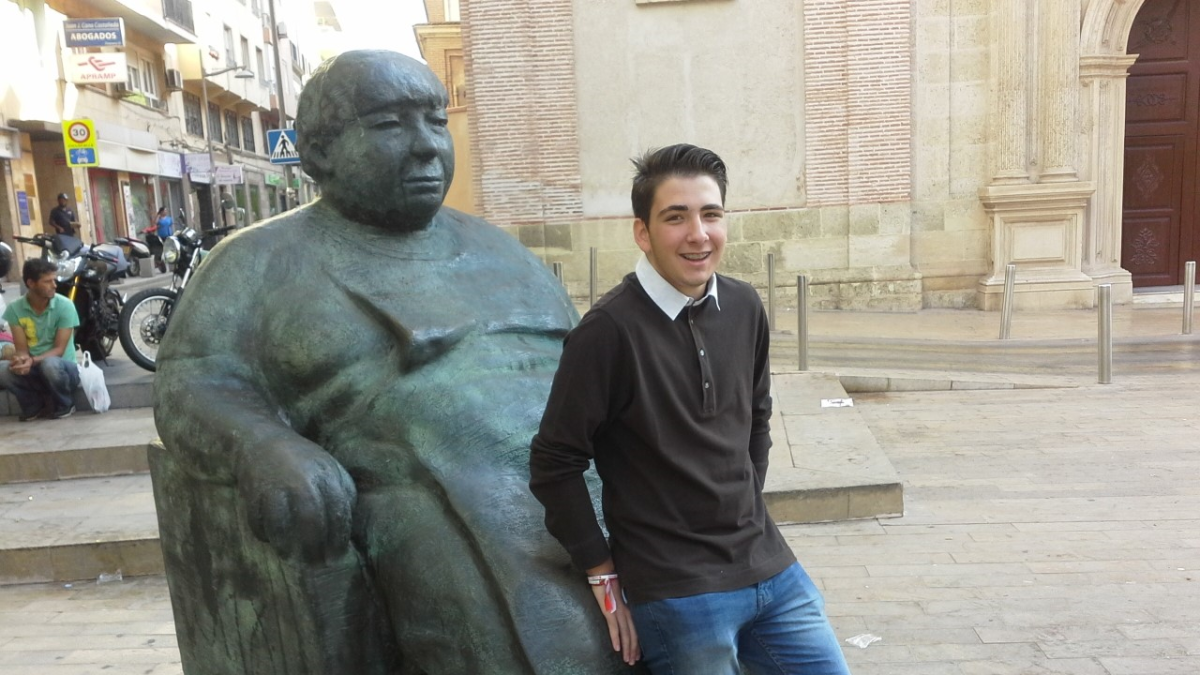Javier Alastrué en la plaza San Sebastián de la capital almeriense.