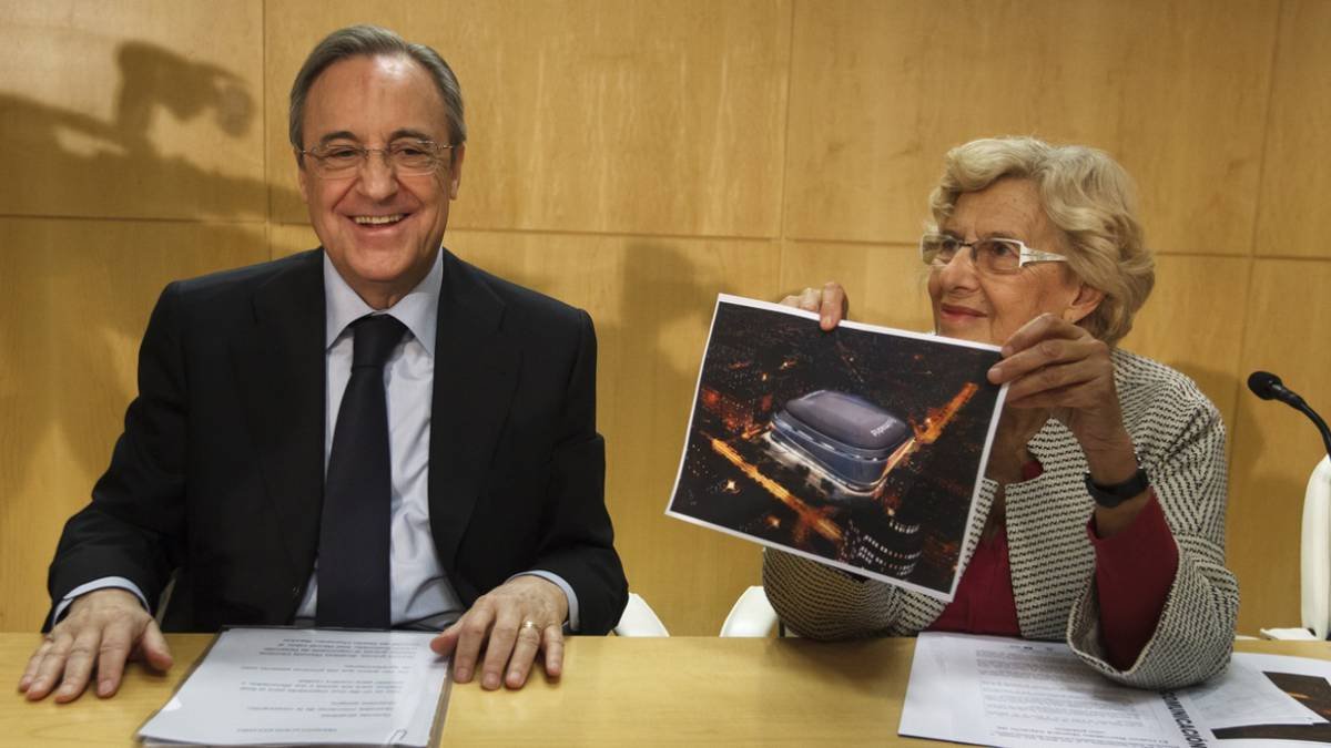 Florentino Pérez con la alcaldesa de Madrid.