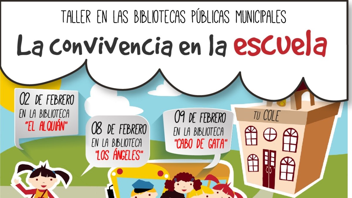 Calendario de Talleres infantiles en las Bibliotecas Municipales de Almería