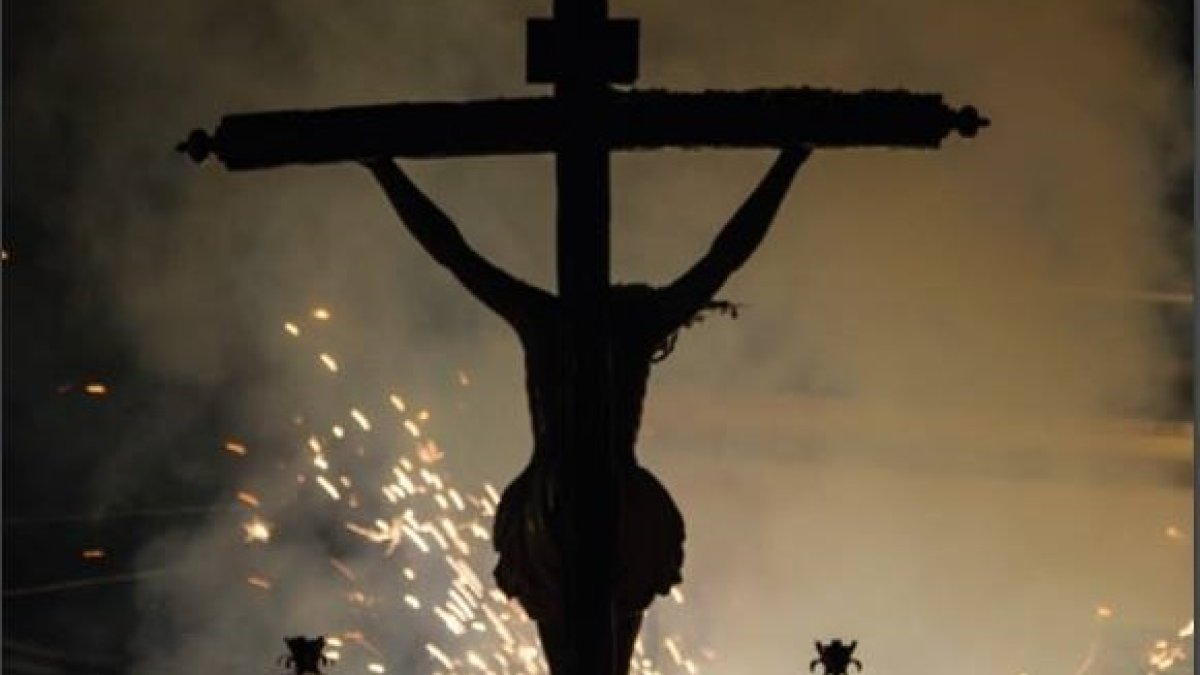 Cartel anunciador de las Fiestas de Dalías con la imagen del Santo Cristo de la Luz.