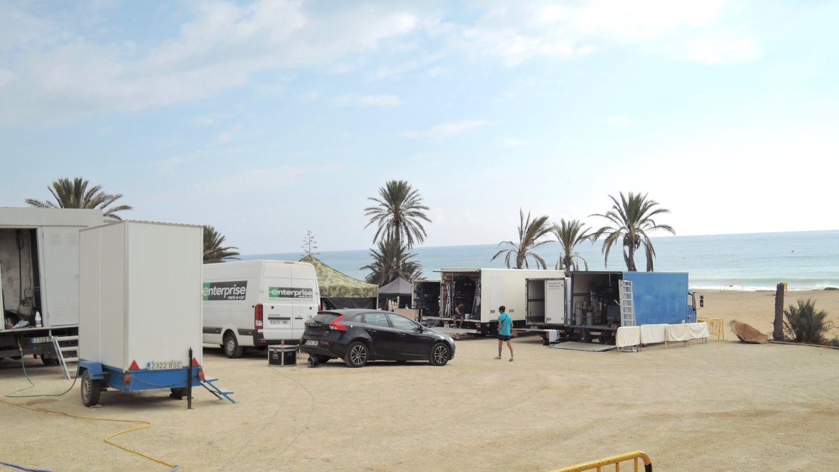 Despliegue para el rodaje de la producción holandesa.