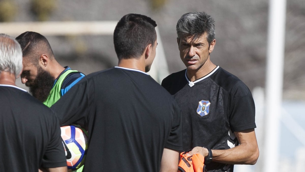 Martí, en un entrenamiento del Tenerife.