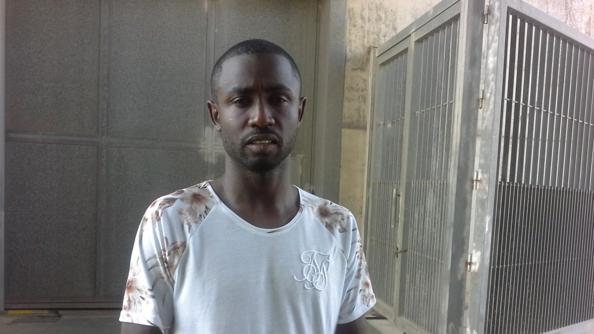 Diamamka, este domingo, después del entrenamiento.