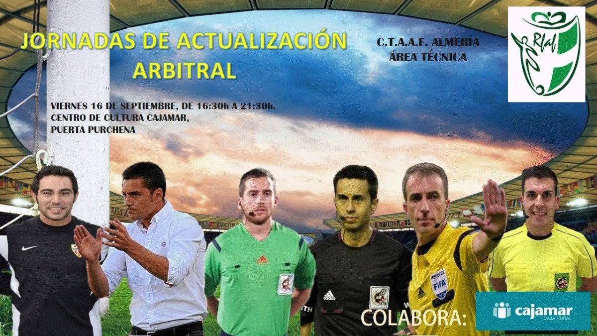 Los árbitros de Almería y los entrenadores se unen.