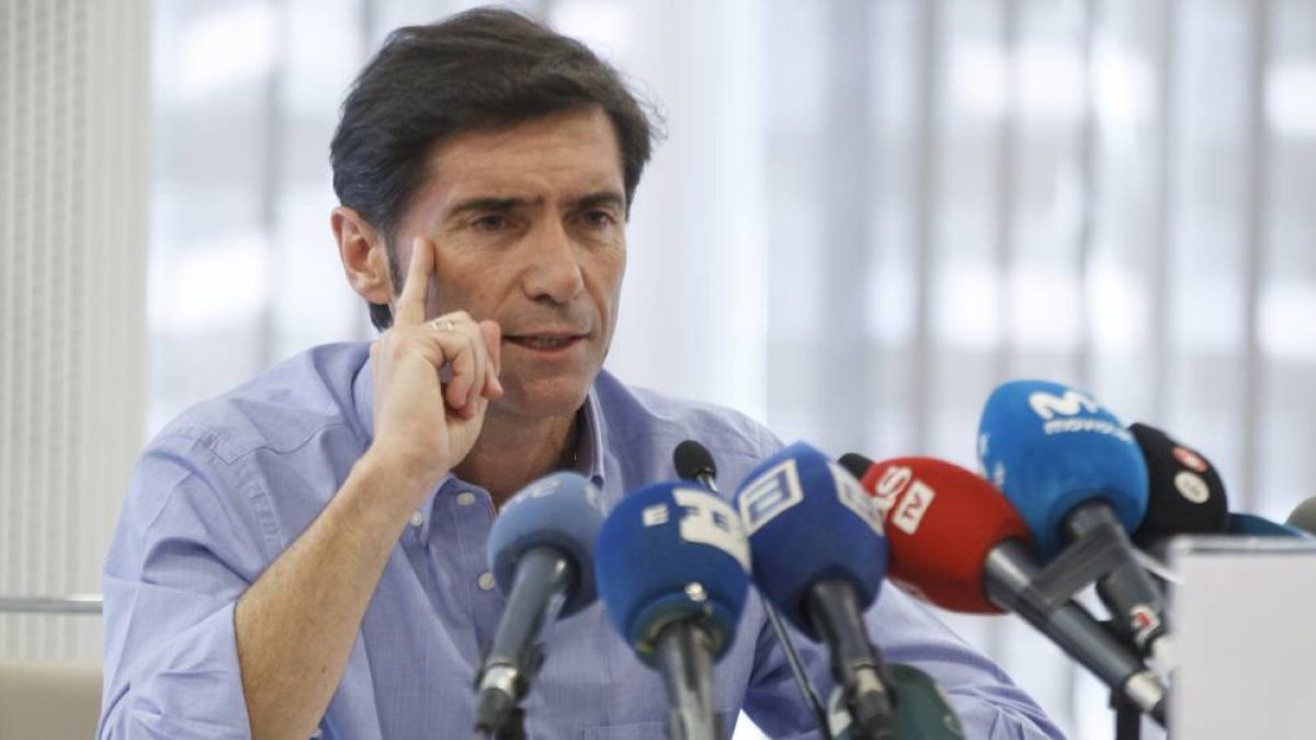 Marcelino en rueda de prensa.