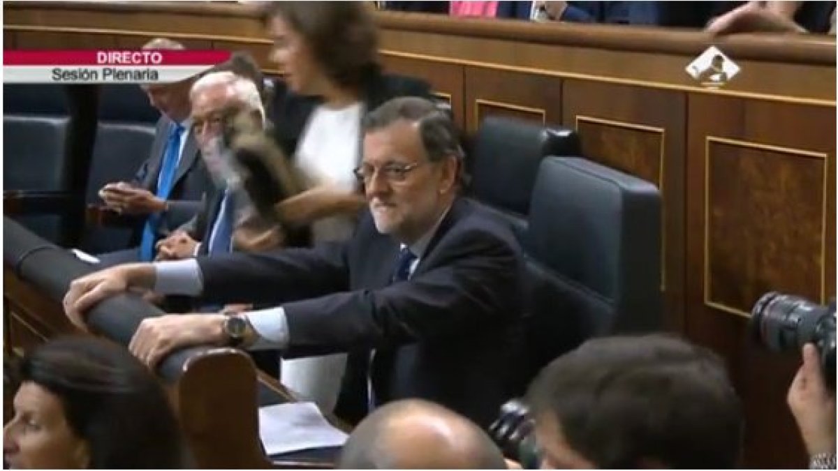 Mariano Rajoy durante la segunda votación en el Congreso de los Diputados.