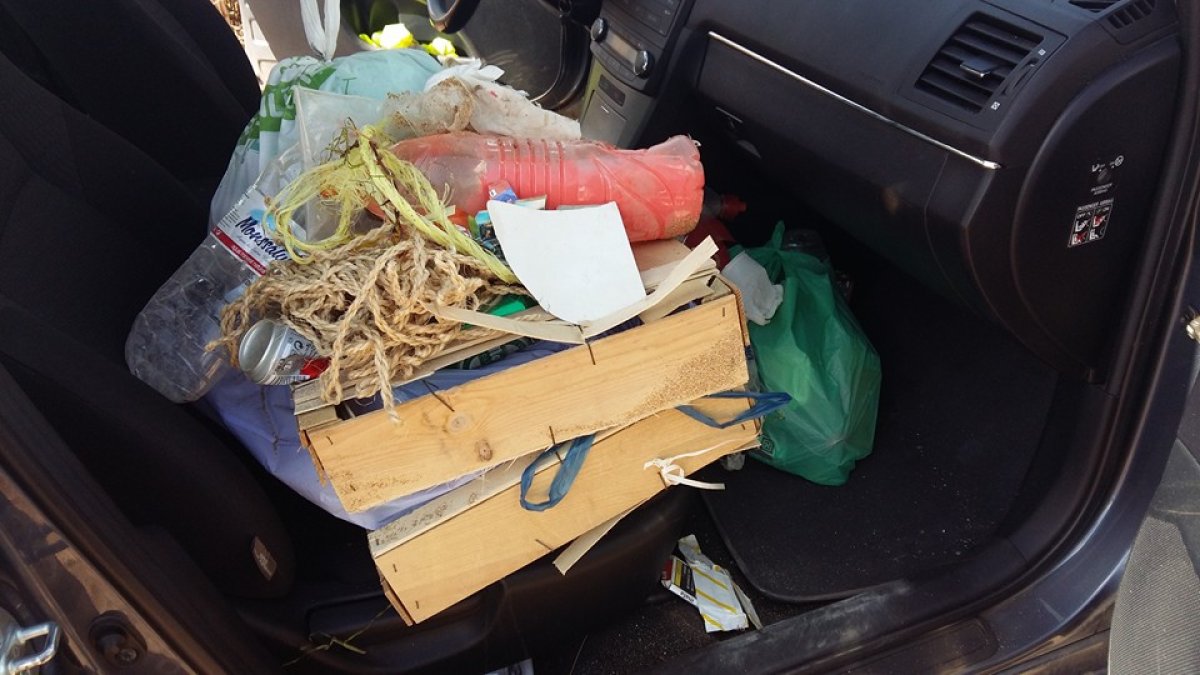 Residuos recogidos por Alexis Pineda en su práctica del ‘Basuring’.