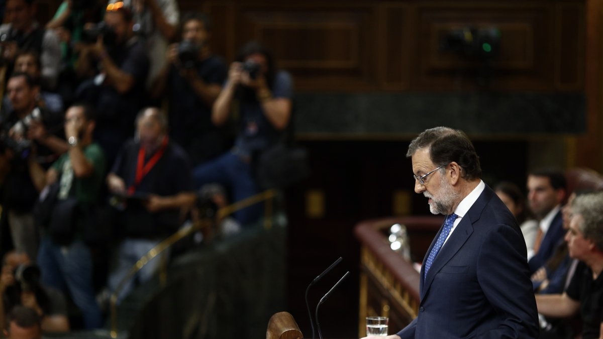 Mariano Rajoy durante su intervención en el debate de investidura.