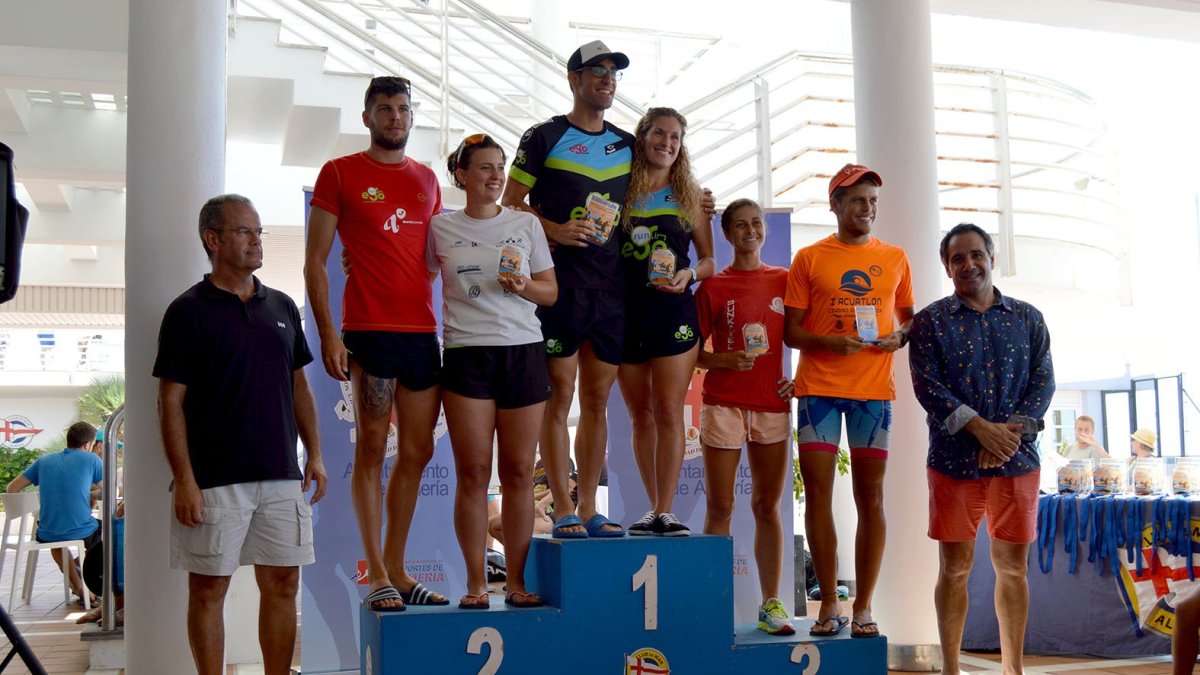 El primer podio de Feria con el Acuatlón.