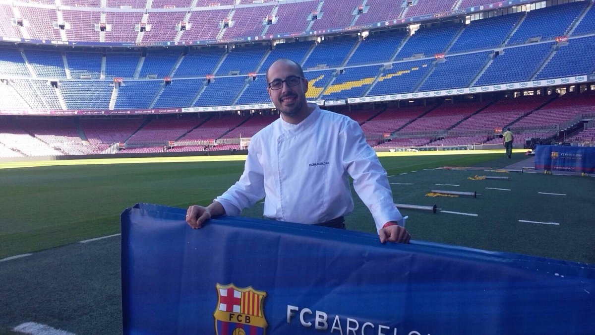 Fran Gómez en su presentación como chef del FC Barcelona