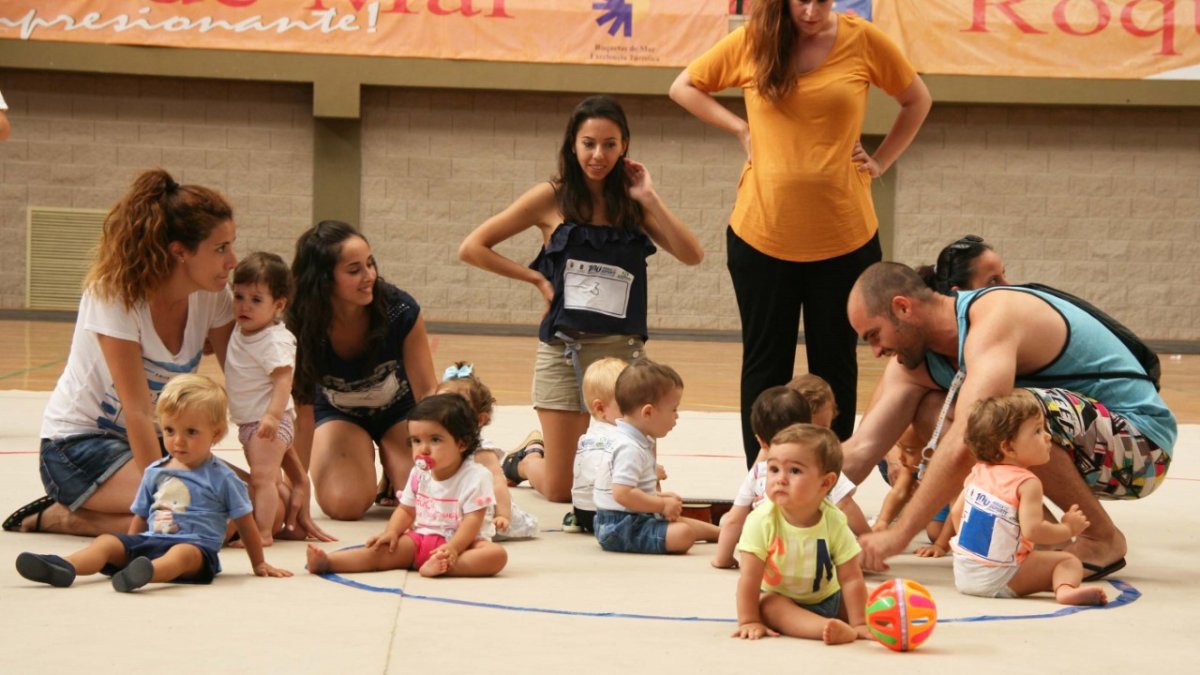 Los participantes calentando motores.