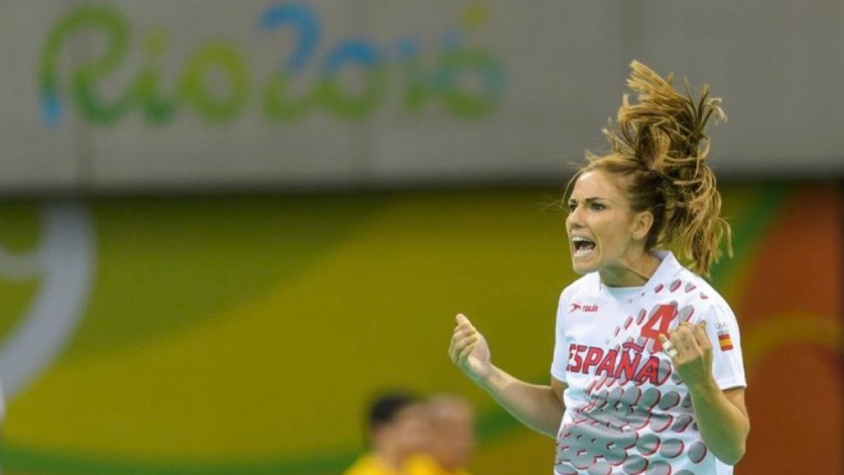 Celebrando un gol de España.
