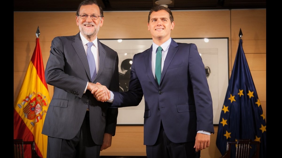 Encuentro entre Mariano Rajoy y Albert Rivera.