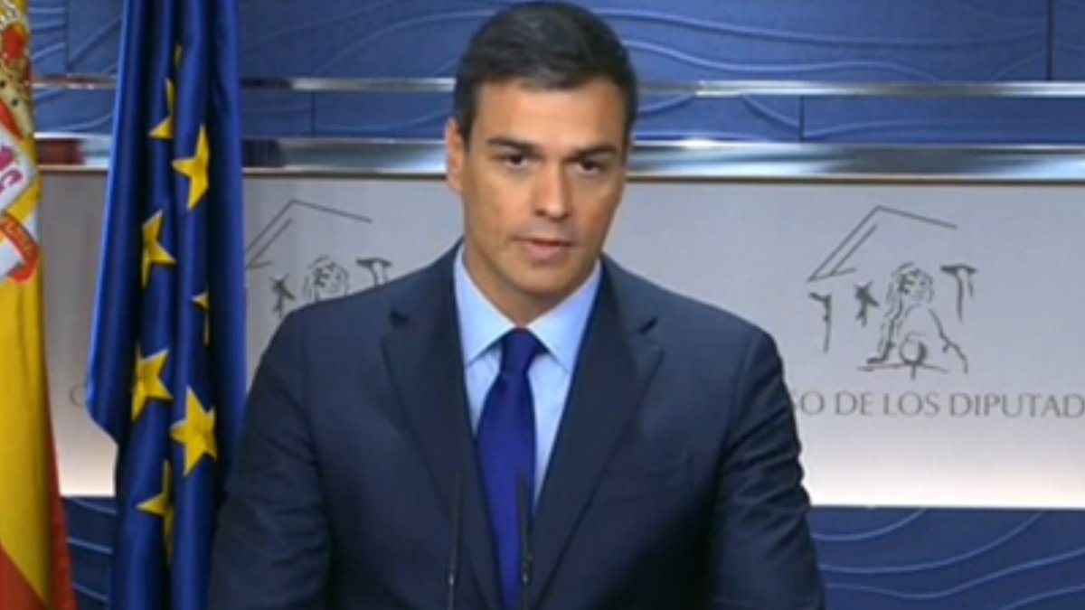 Rueda de prensa de Pedro Sánchez tras su reunión con Rajoy.