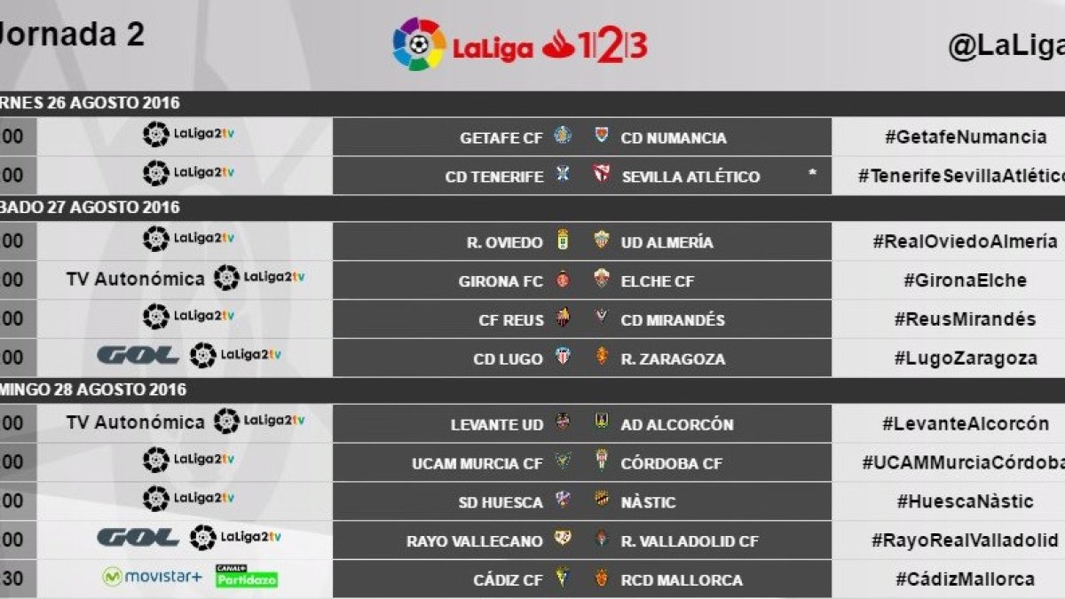 El Almería jugará en Oviedo el sábado 27 de agosto.